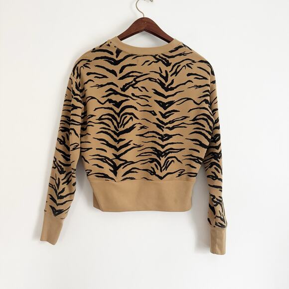 MADEWELL Tiger Stripe Crop Crewneck Sweatshirt XS - Picture 7 of 10